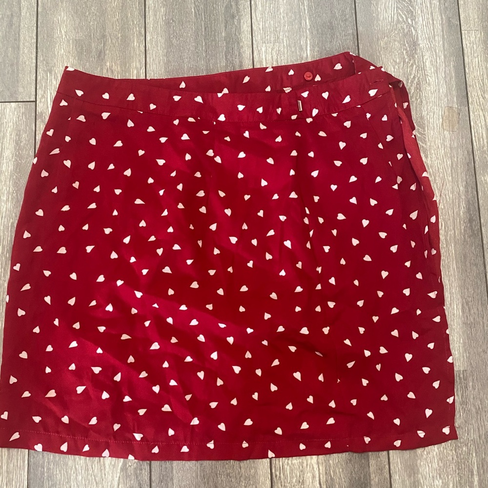 Nasty gal red heart mini skirt